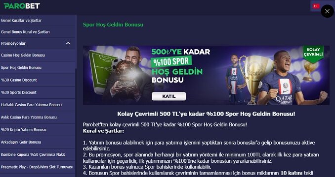 Parobet Hoş Geldin Bonusu