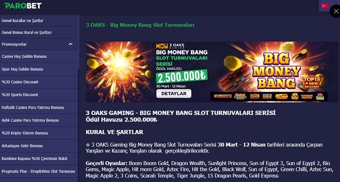 Parobet Big Money Bang Turnuvası