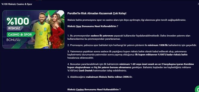 Parobet Casino Bonusları