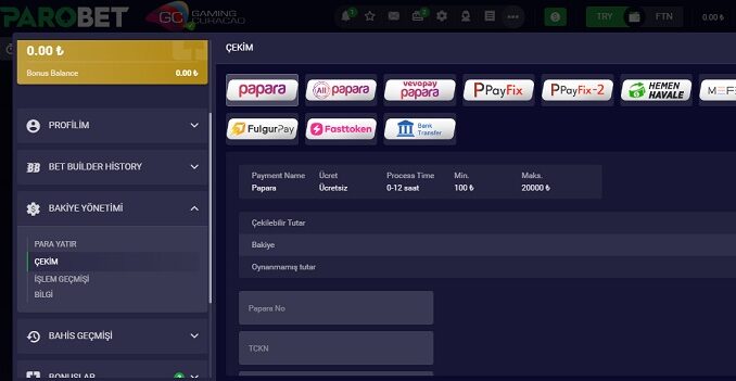 Parobet Hızlı Çekim Sürprizi