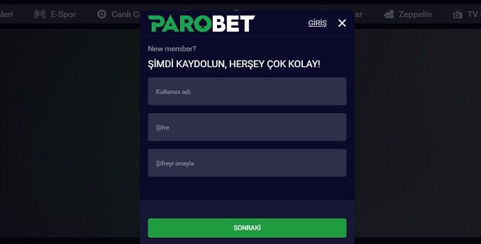 Parobet Hesap Oluşturma